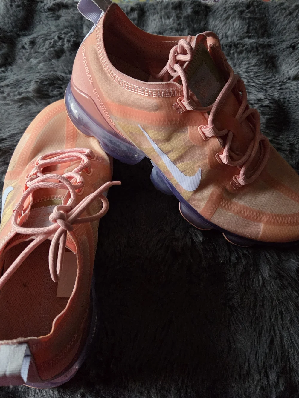 Nike Coral Pink and Purple VaporMax Sneakers